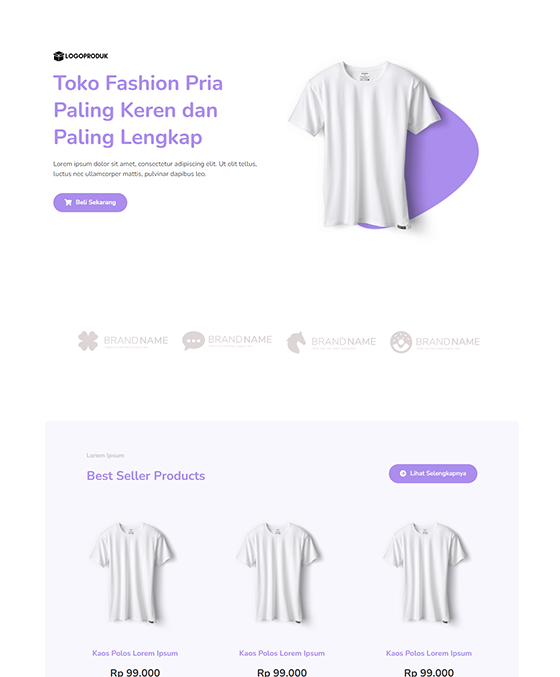 template landing page fashion trend pria